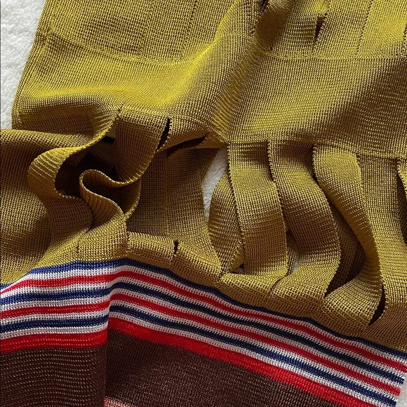 NWT Auth.Missoni Mustard Yellow Gold Fantasy Design Knit Pants Trousers 38 - Picture 3 of 10